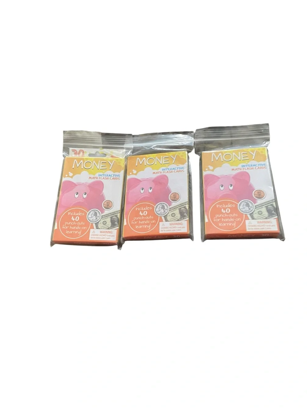 Flash cards for kids money and telling  time set of 4
